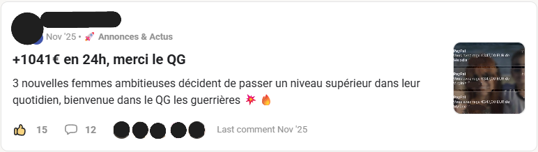 Témoignage: +1041€ en 24h, merci le QG